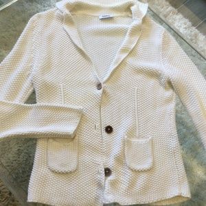 Three Button Blazer Jacket 100% Cotton Classic White